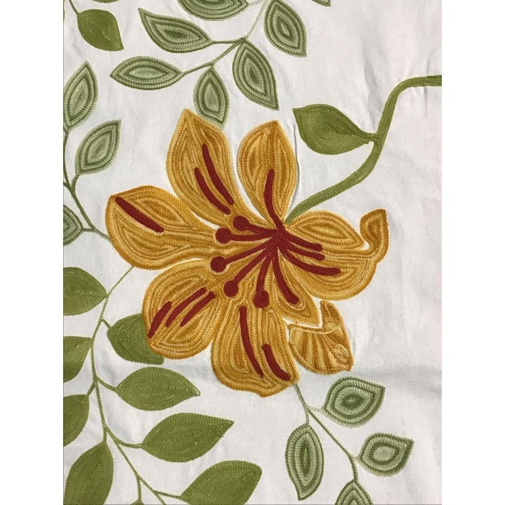 Pier 1 Imports Floral Embroidered Table Runner 14x72 Cotton Lined Boho Whimsical - Picture 9 of 12